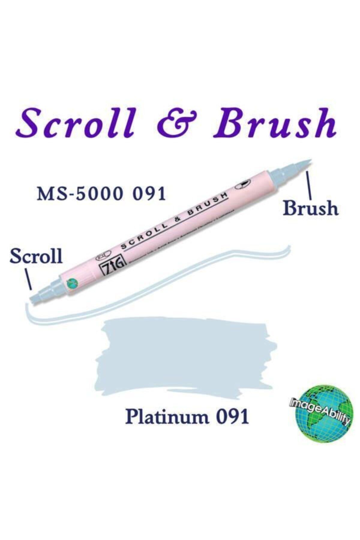 Zig-Scroll & Brush Double Line and Brush Tip Calligraphy and Shading Pen 091 Platinum 2