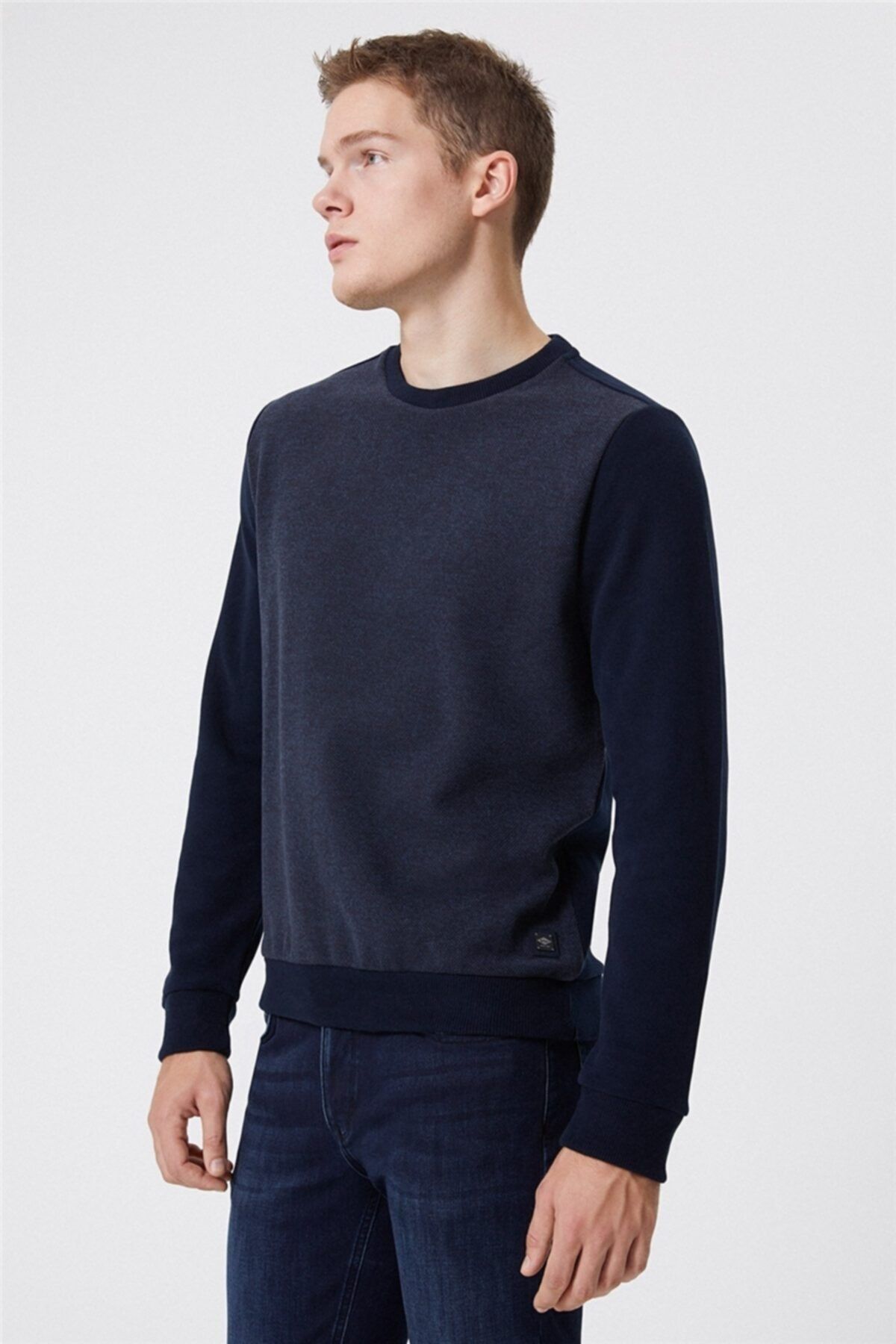 سویشرت آبی مردانه Male Newdiagonal O Yaka Sweatshirt K. Lacivert 221 LCM 241043 Lee Cooper