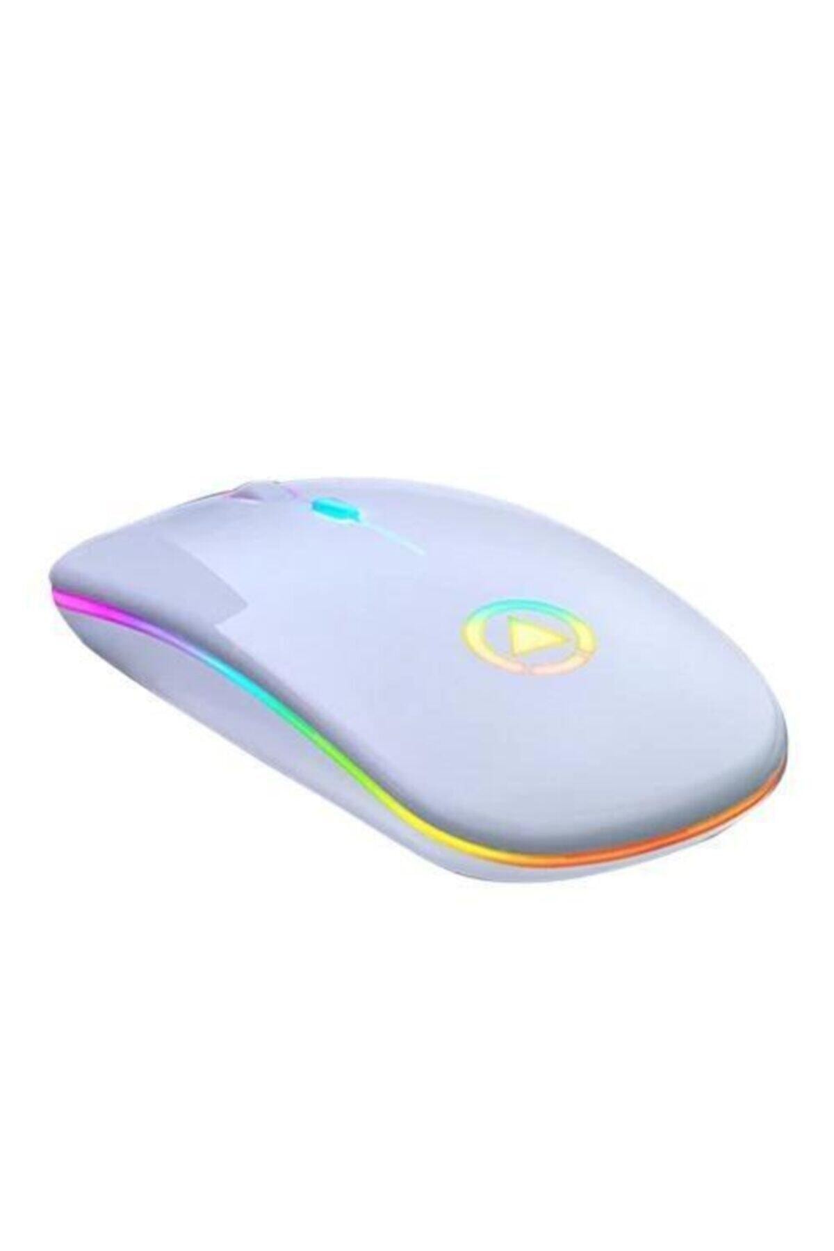 Şarj Edilebilir Kablosuz Led Işıklı Sessiz Optik Mouse 8