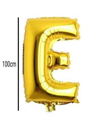 Süslü Horanta 'e' Harfi Altın (gold) Metalik Sarı Folyo Balon 40 Inç 100 Cm alharf5
