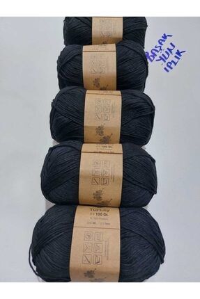 (1 ADET) Tüylenmez Cotton Iplik 100 gr 200 Mt Siyah.amigurumi Panç Bebek Ürünleri MS14