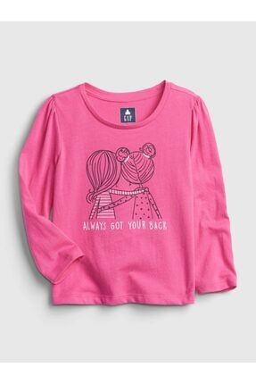 Kız Bebek Pembe %100 Organik Pamuk Grafik T-shirt 731932