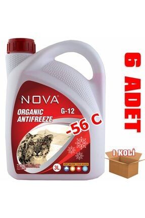 -56 Derece Organik Kırmızı Antifriz 3 Litre (6 Adet) NOVANT-3-K-56C-x6