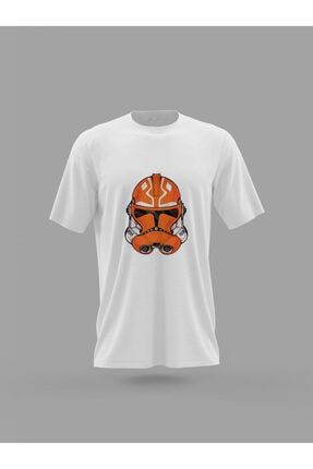 Unisex Star Wars Kask Baskılı T-shirt PNRMTSHRT1296