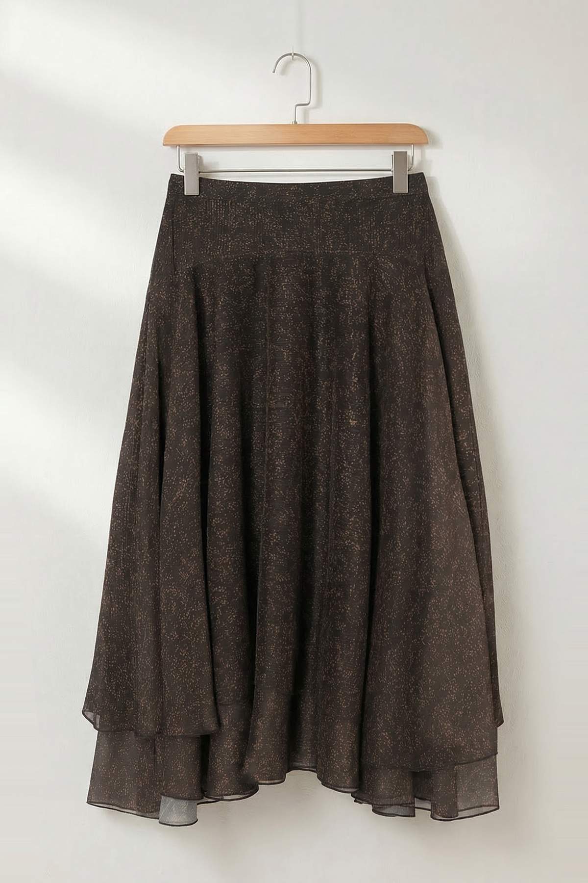 Trendyolmilla  Kahverengi Kemerli Katlı Uzun Şifon Etek TDRSS26ET00018 - Görsel 6