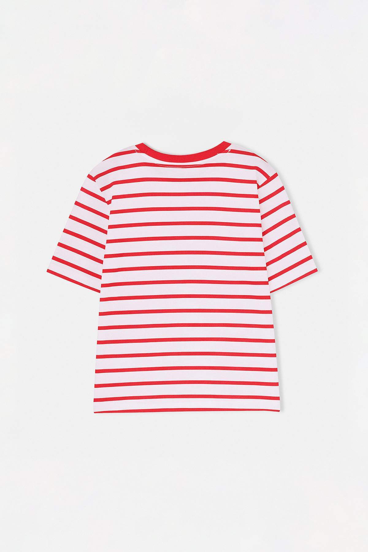 trendyolkids-boys-red-printed-short-regular-t