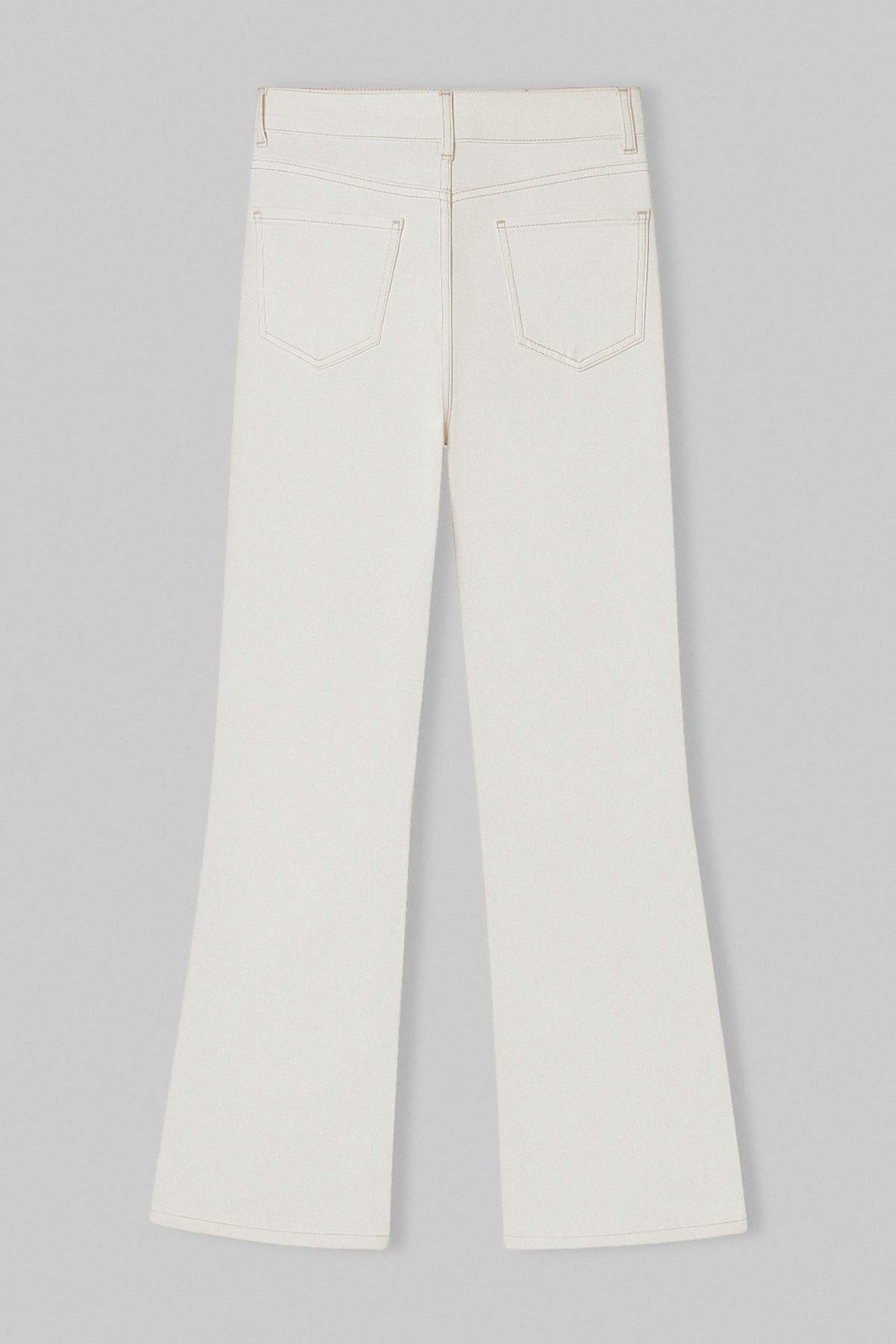 Trendyolmilla  Ekru Yüksek Bel Ekstra Esnek Flare İspanyol Paça Jeans TWOSS26JE00174 - Görsel 6