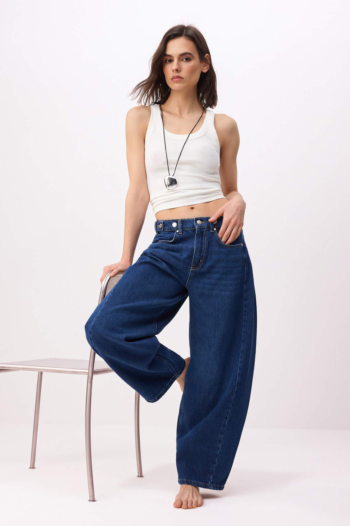 Trendyol Kollektion Mavi More Sustainable High Waist Baggy Tencel Blended Jea...