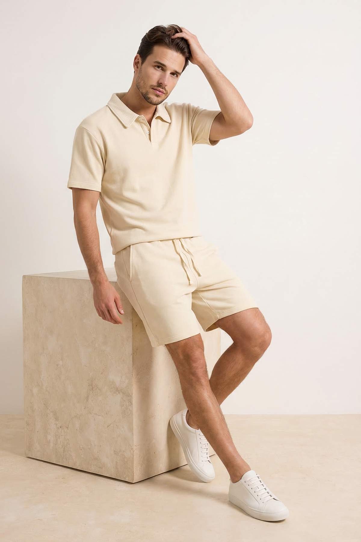 Trendyolmilla Man Taş Loose Fit Polo Yaka Kalın Eşofman Takımı TMNSS26EM00001