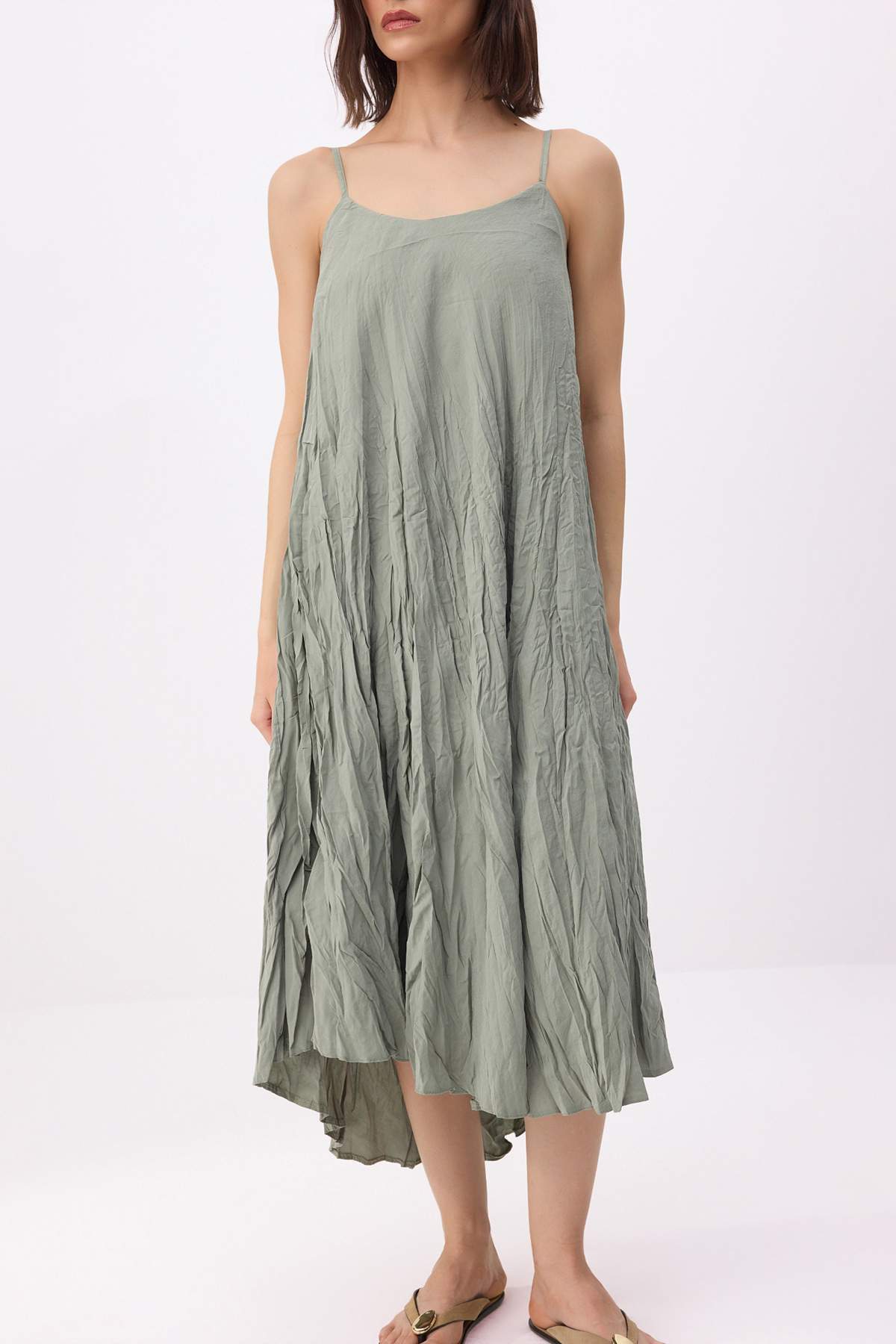 trendyolmilla-womens-green-flat-maxi-sleevele