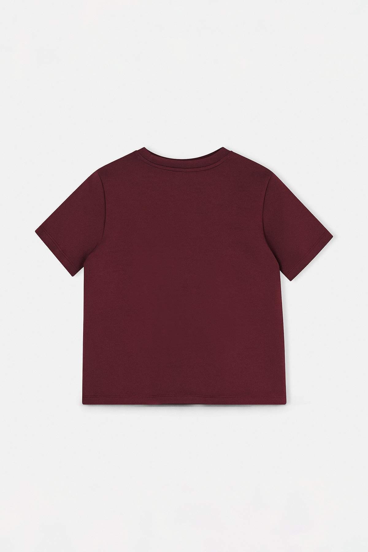 Trendyolmilla  Bordo Düz Regular Bisiklet Yaka Standart Kol Kısa İnterlok Örme T-Shirt TWOSS26TS00064 - Görsel 6