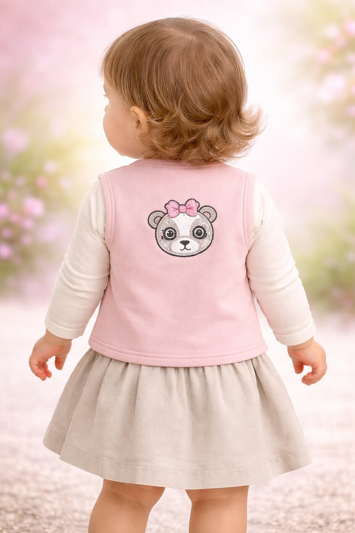 almira anne bebek Bebek Yelekleri Pembe Panda Baskılı Kız Bebek Giyim Seçenekleri fotoğrafı 4 (önizleme)