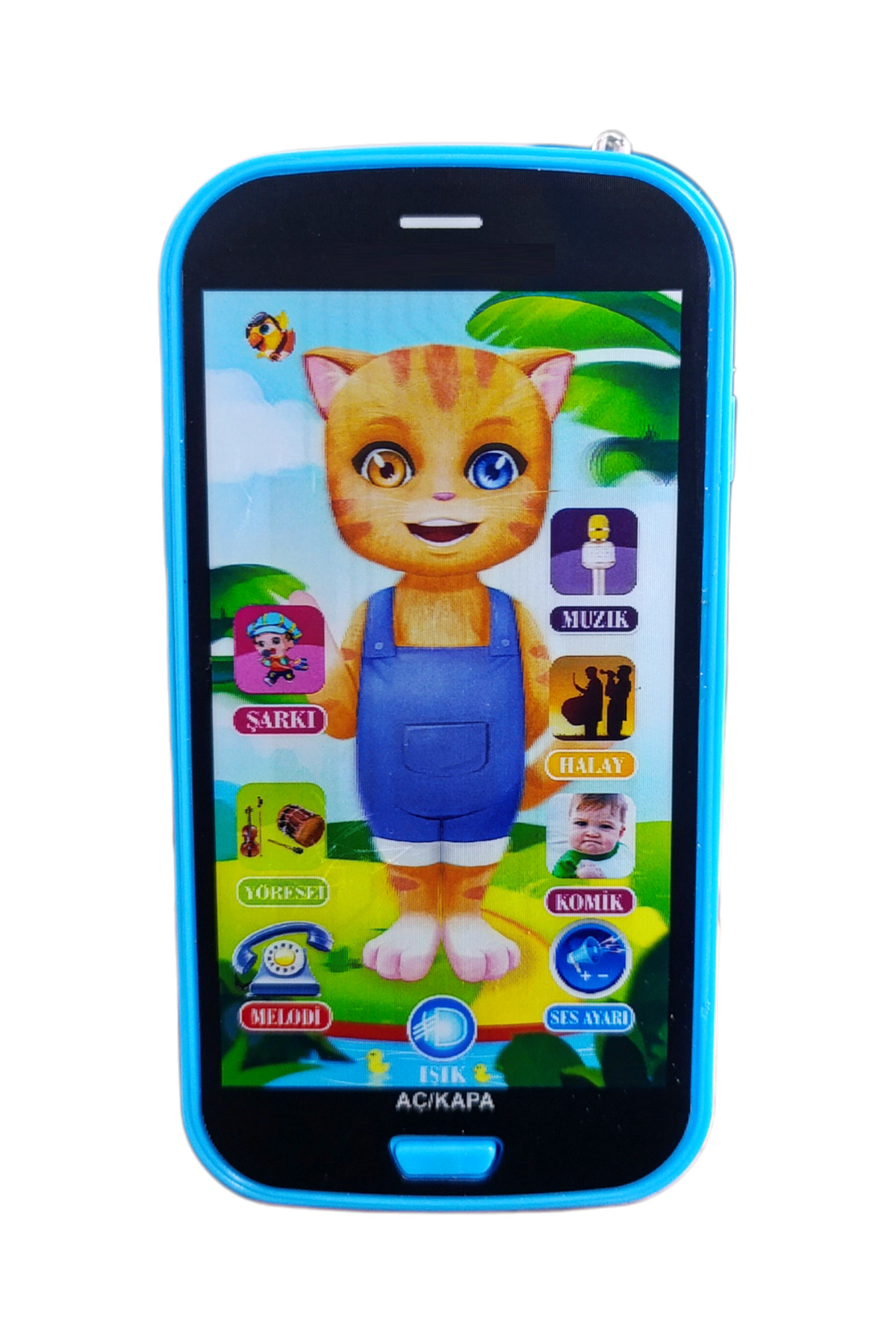 Brother Toys Oyuncak Dokunmatik Eğitici Kedili Modelcep Telefonu Mavi Türkçe Sesli 12 Fonksiyonlu