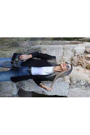 bytugcekaya Siyah Premium Nervür Detay Blazer