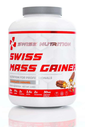 Swiss Nutrition Mass Gainer Çikolata Karamel 3000 gr 30 Servis Karbonhidrat Tozu