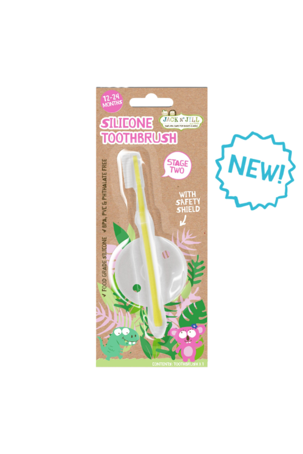 Jack N'Jill Jack N Jill Bebek Diş Fırçalama Seti (Silikon Diş Fırçası + Çilek Aromalı Macun 50g) fotoğrafı 2 (önizleme)