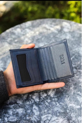 LEWİS POLO Hakiki Deri Bol Kartlıklı Kullanışlı lacivert Erkek Cüzdanı