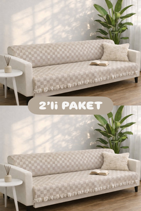 Miracolo Home Pamuklu Koltuk Örtüsü Şalı Kaymaz Dokulu Çok Amaçlı Kanepe Çeky...