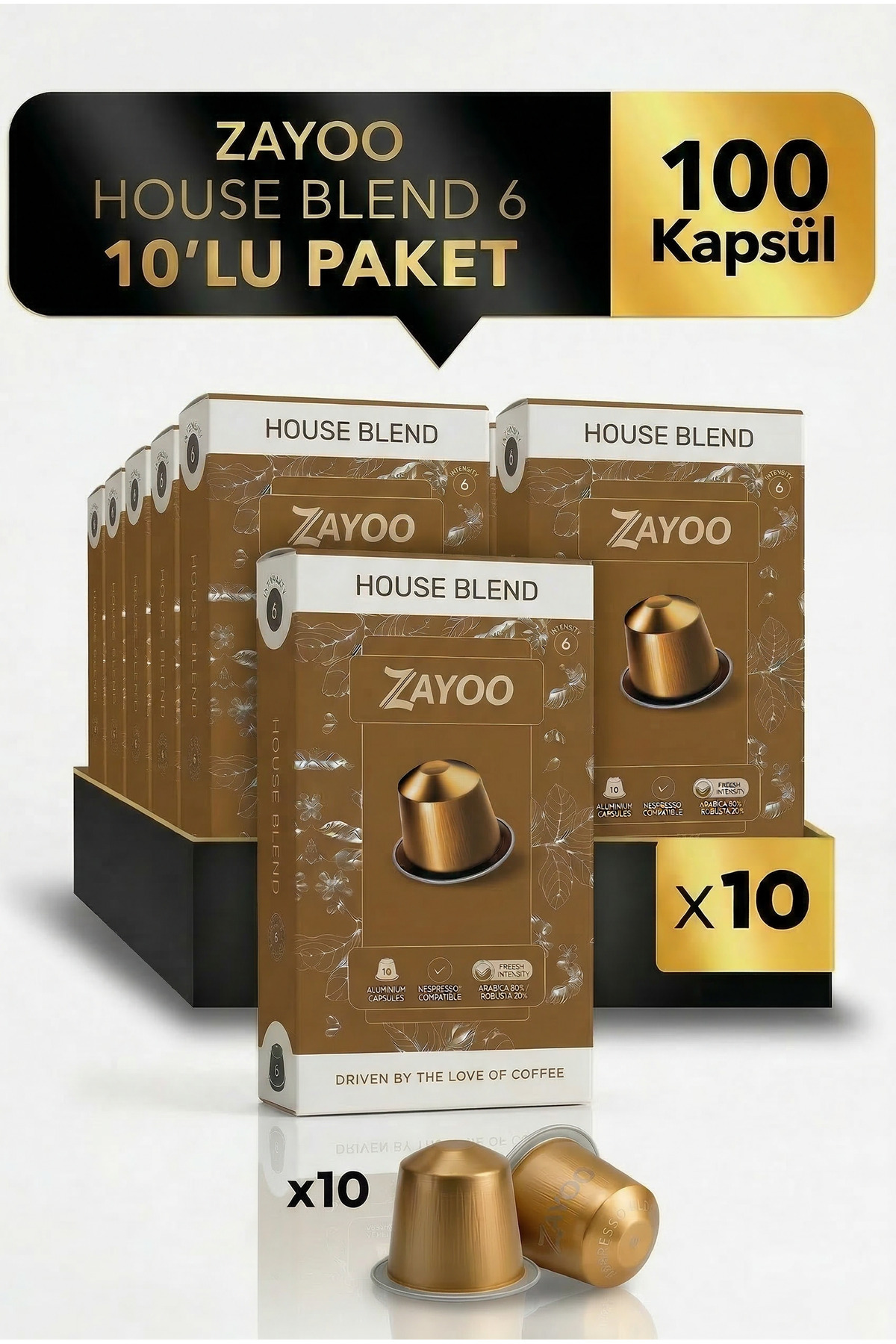 Zayoo Nespresso Original Uyumlu Alüminyum Kapsül - 10 Adet House Blend ...