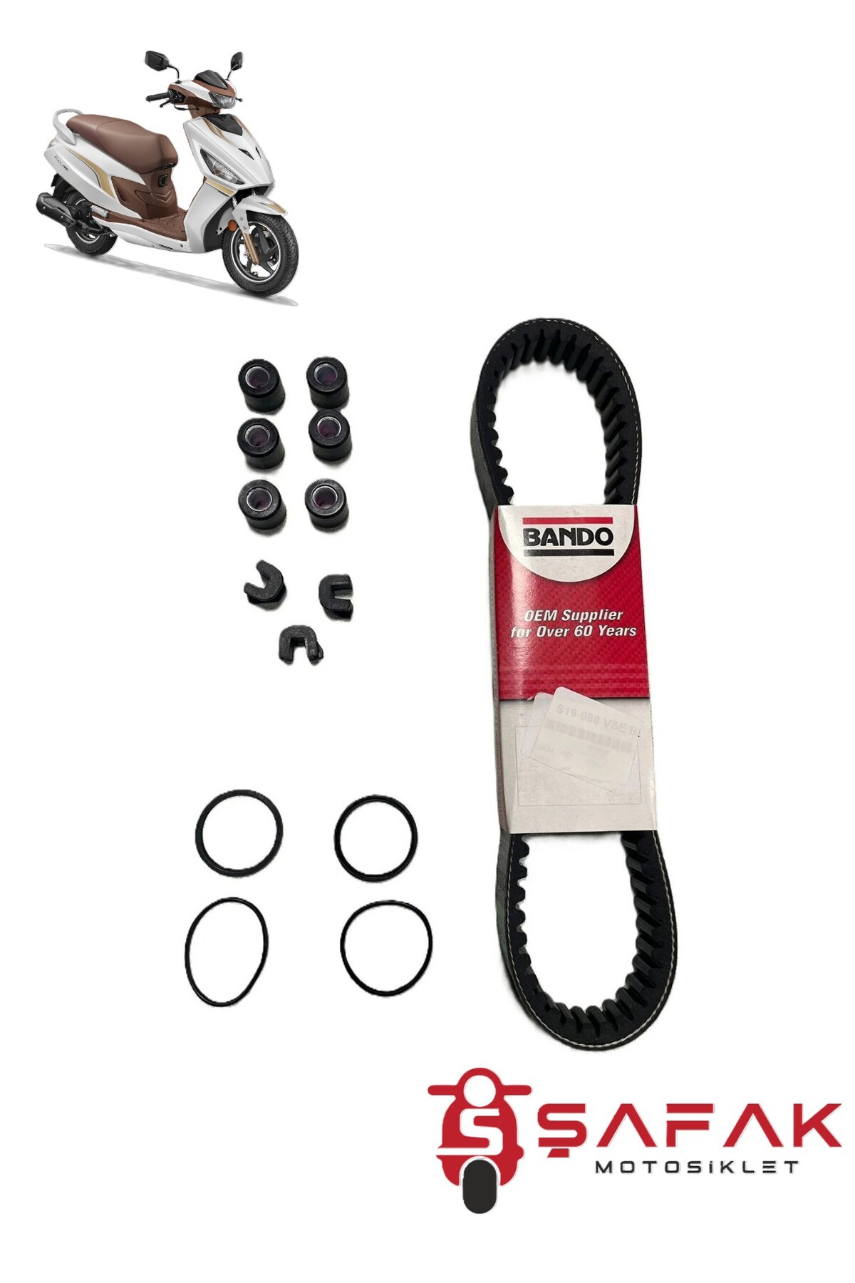 ŞAFAK MOTOSİKLET HERO DASH 125 ÖN ARKA VARYATÖR KAYIŞ BAKIM SETİ