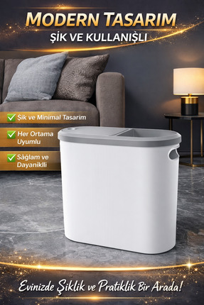 ADEFCO 10 Litre Bas-Aç Kapaklı Çok Amaçlı Çöp Kovası