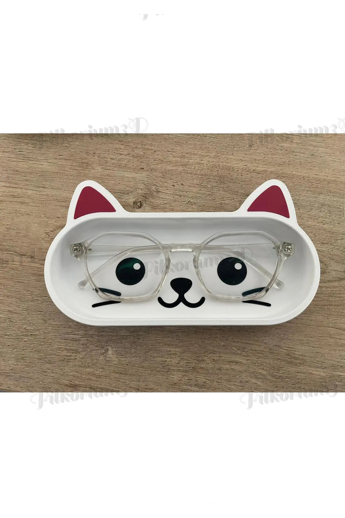 PERSONALISED - Cute Cat-Eye Glasses Tray - Desktop Glasses Tray Container - Jewellery Jewellery Stand