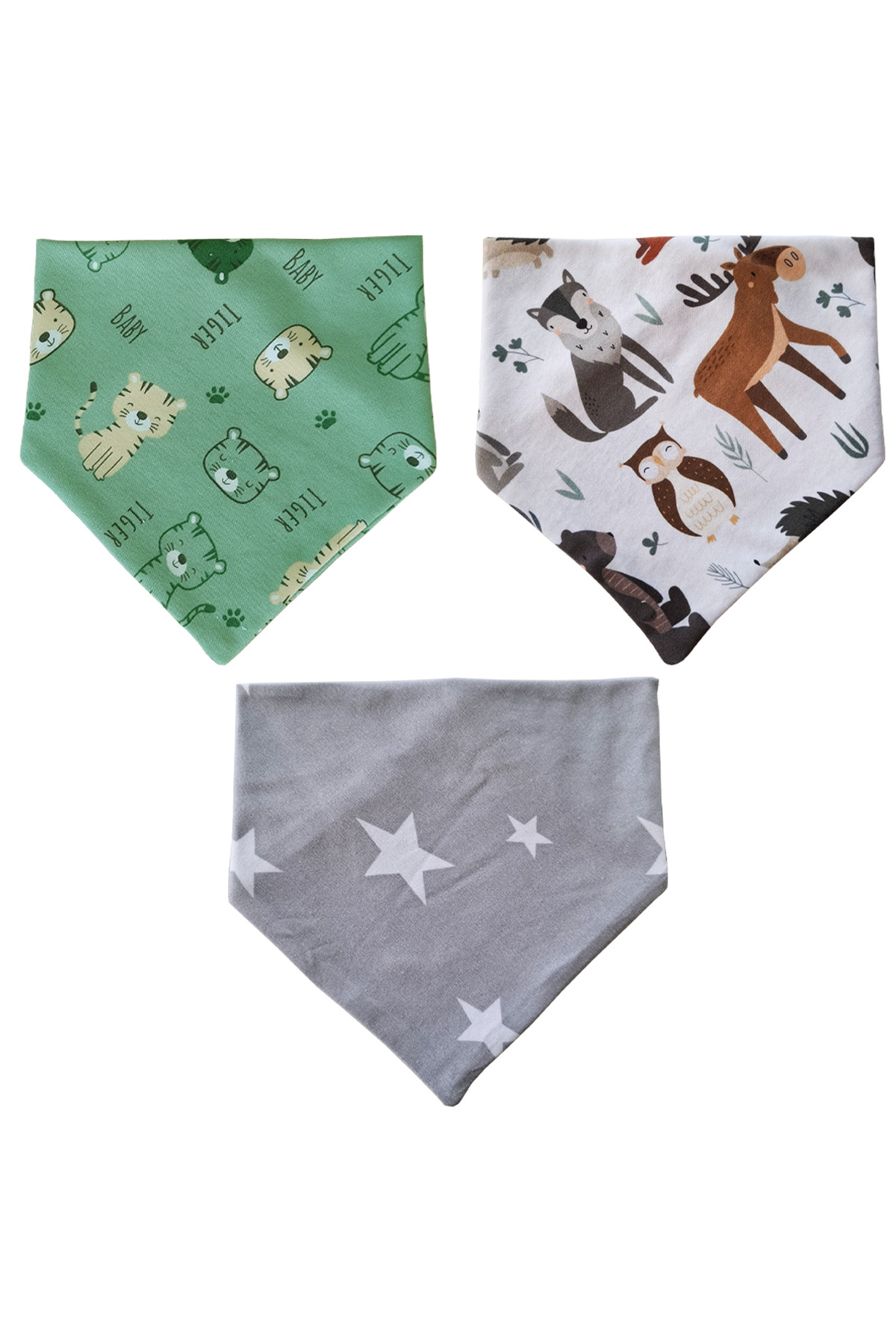 Baby Minik Üçgen Fular Penye Salya ve Mama Önlüğü 10 Adet fotoğrafı 2 (önizleme)