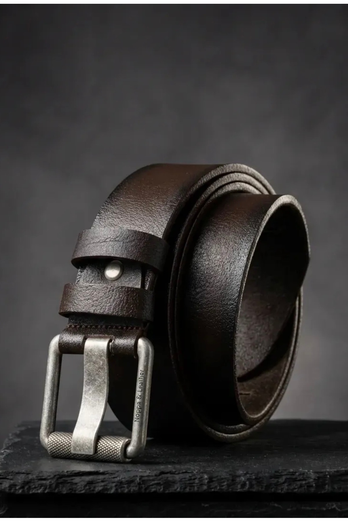 debbah  Özel Yapım Hakiki Deri Erkek Kot Kemeri 4.5CM Ekstra Kalın 4MM İtalyan Spor Kemer - Görsel 3