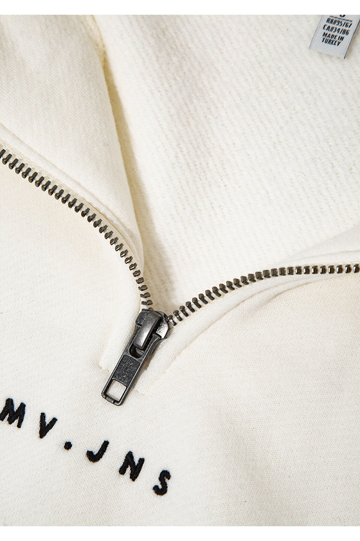 Mavi  MVJNS Nakışlı Yarı Fermuarlı Ekru Sweatshirt 1S10533-89145 - Görsel 8