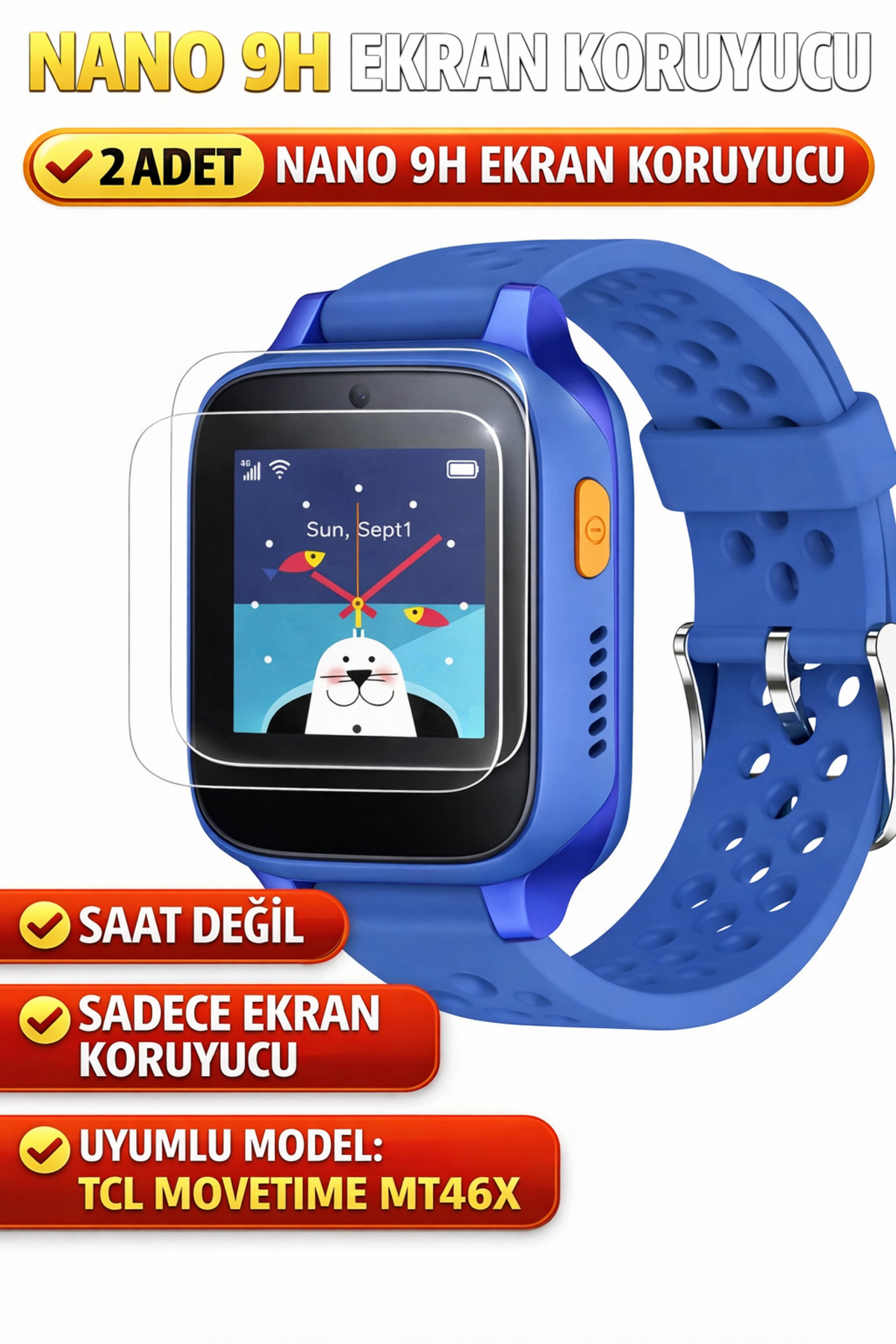 Doozy TC L Movetime MT46X Çocuk Saati Ekran Koruyucu 9h Nano