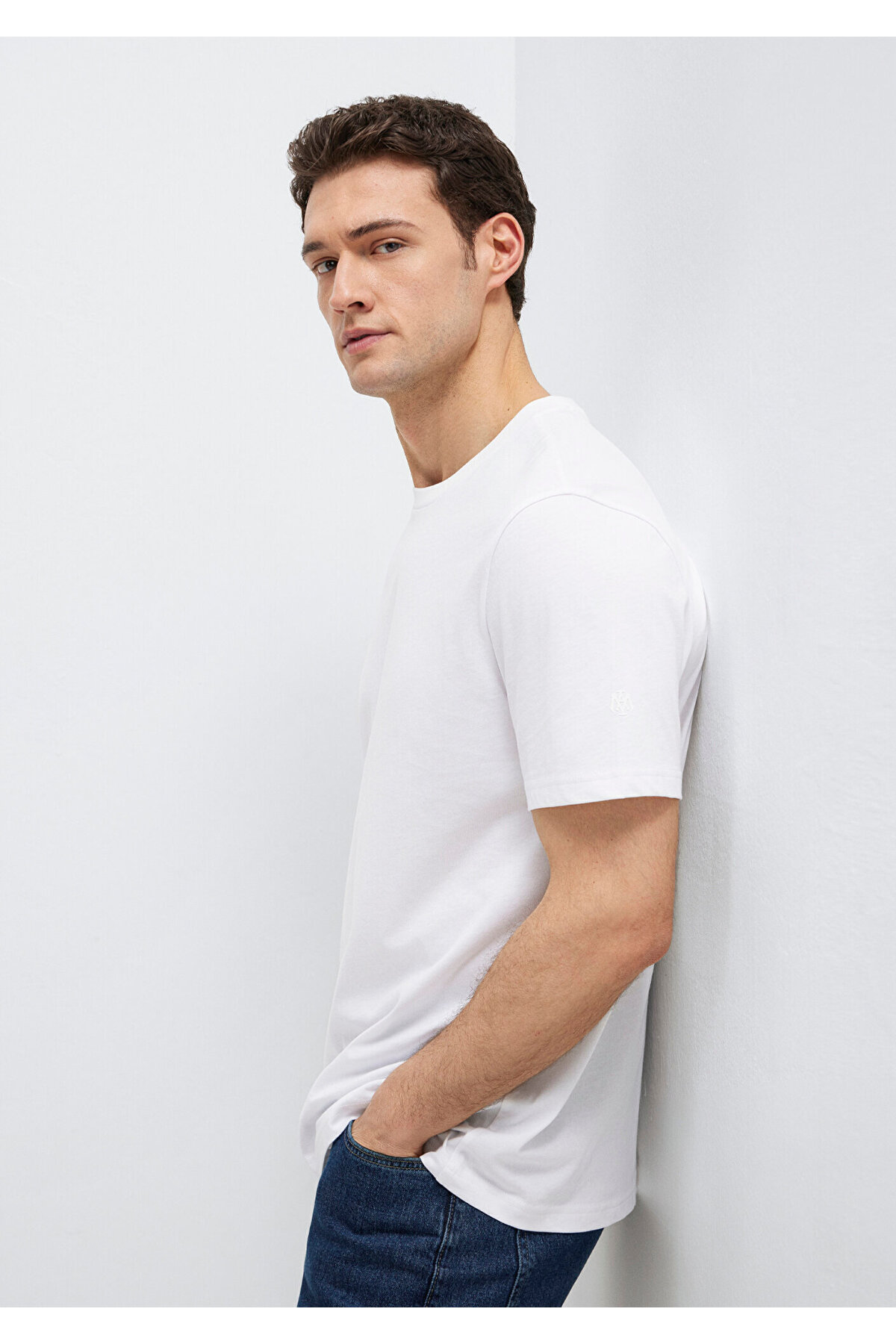 Mavi  Beyaz Basic Tişört Regular Fit / Normal Kesim 0613477-620 - Görsel 3