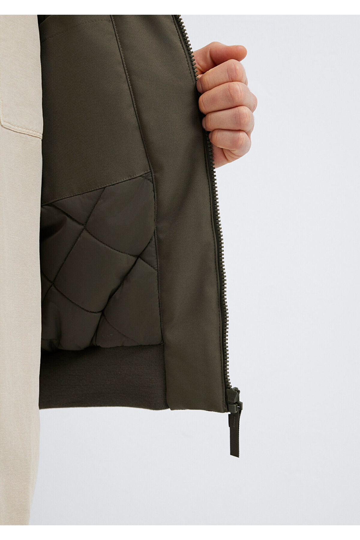 Mavi  Logo Nakışlı Kahverengi Ceket 0110774-87538 - Görsel 7