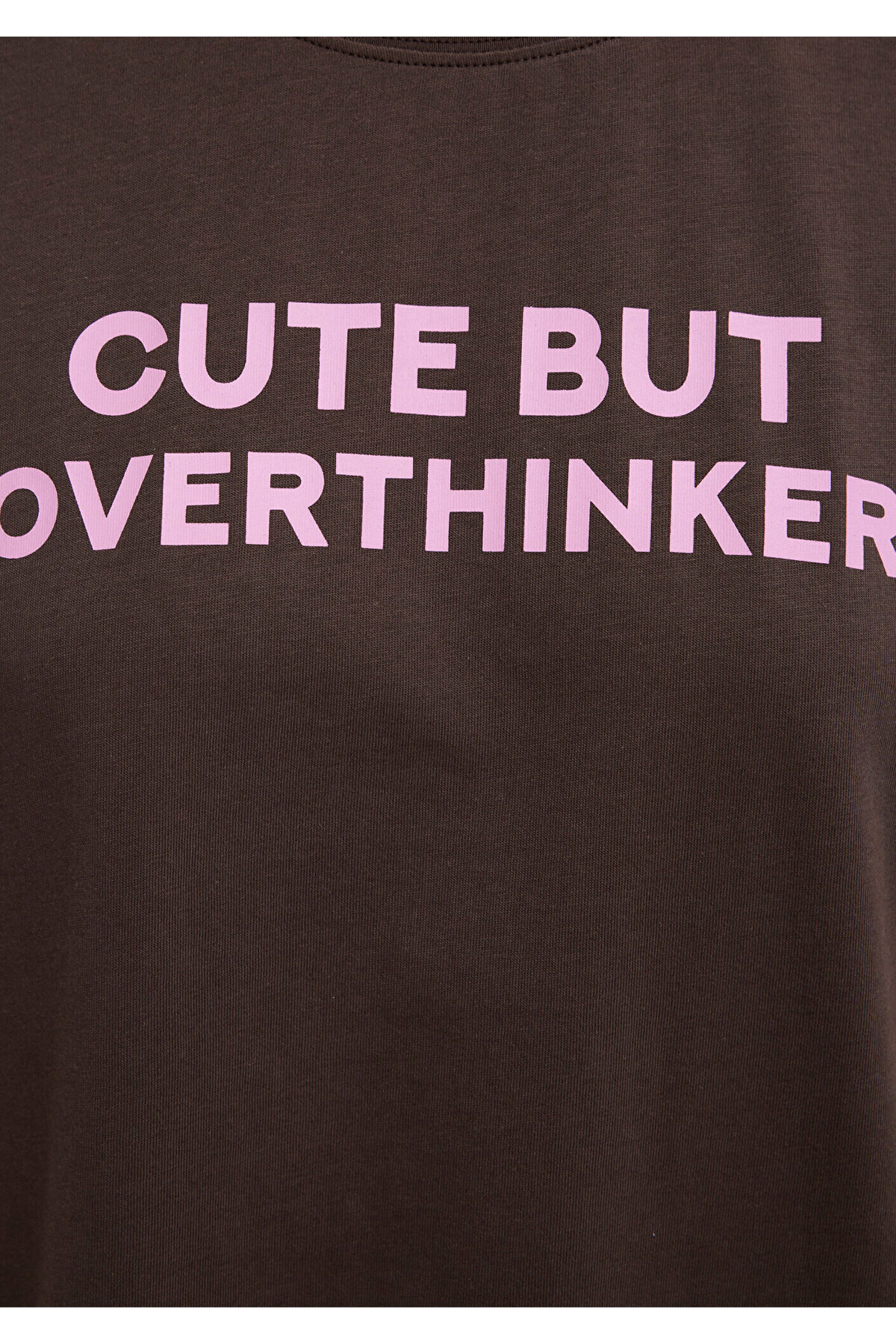 Mavi  Slogan Baskılı Kahverengi Tişört Loose Fit / Bol Rahat Kesim 1614012-88067 - Görsel 8