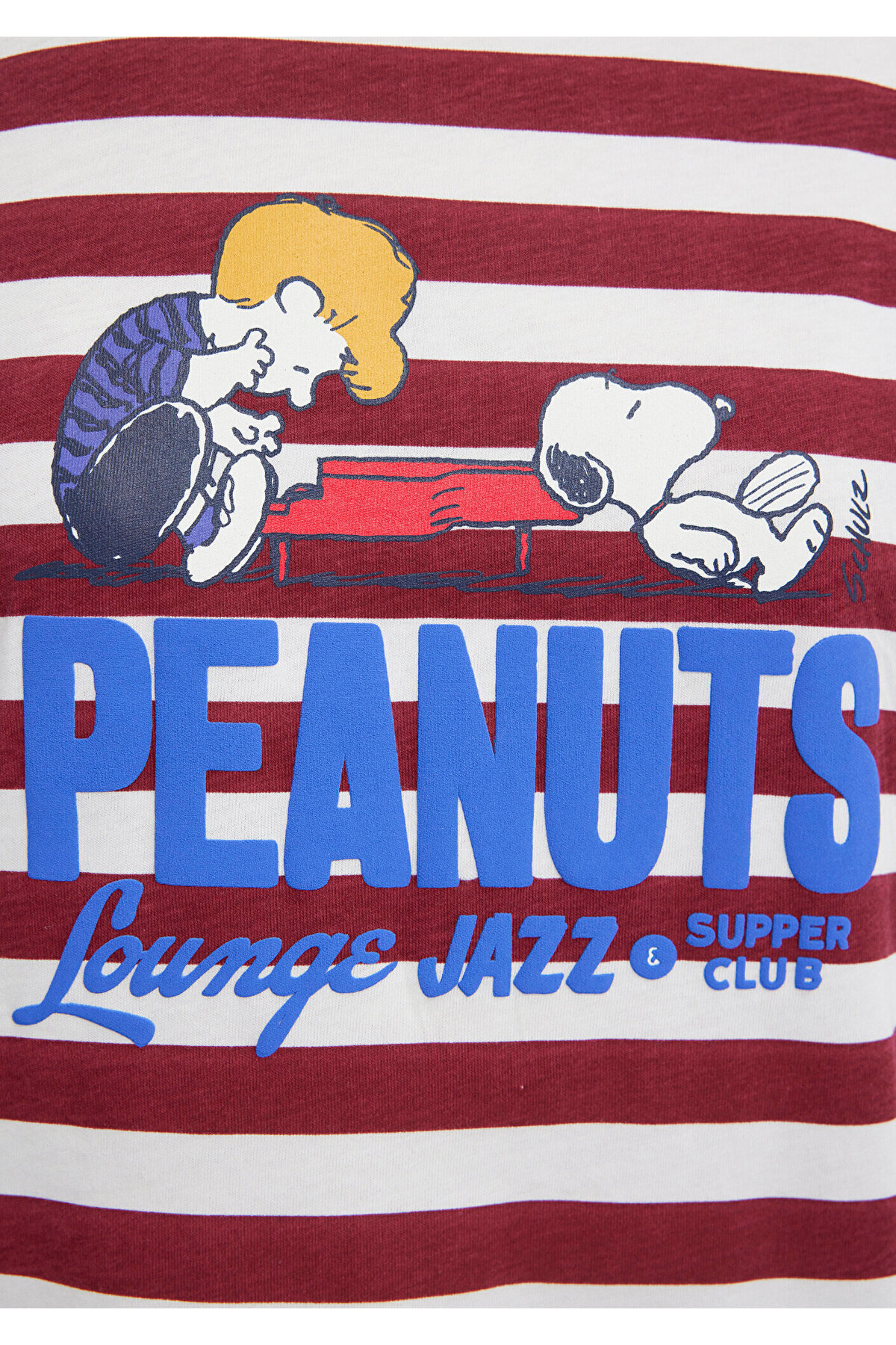 Mavi  Snoopy Baskılı Bordo Tişört Loose Fit / Bol Rahat Kesim 1614057-91577 - Görsel 7