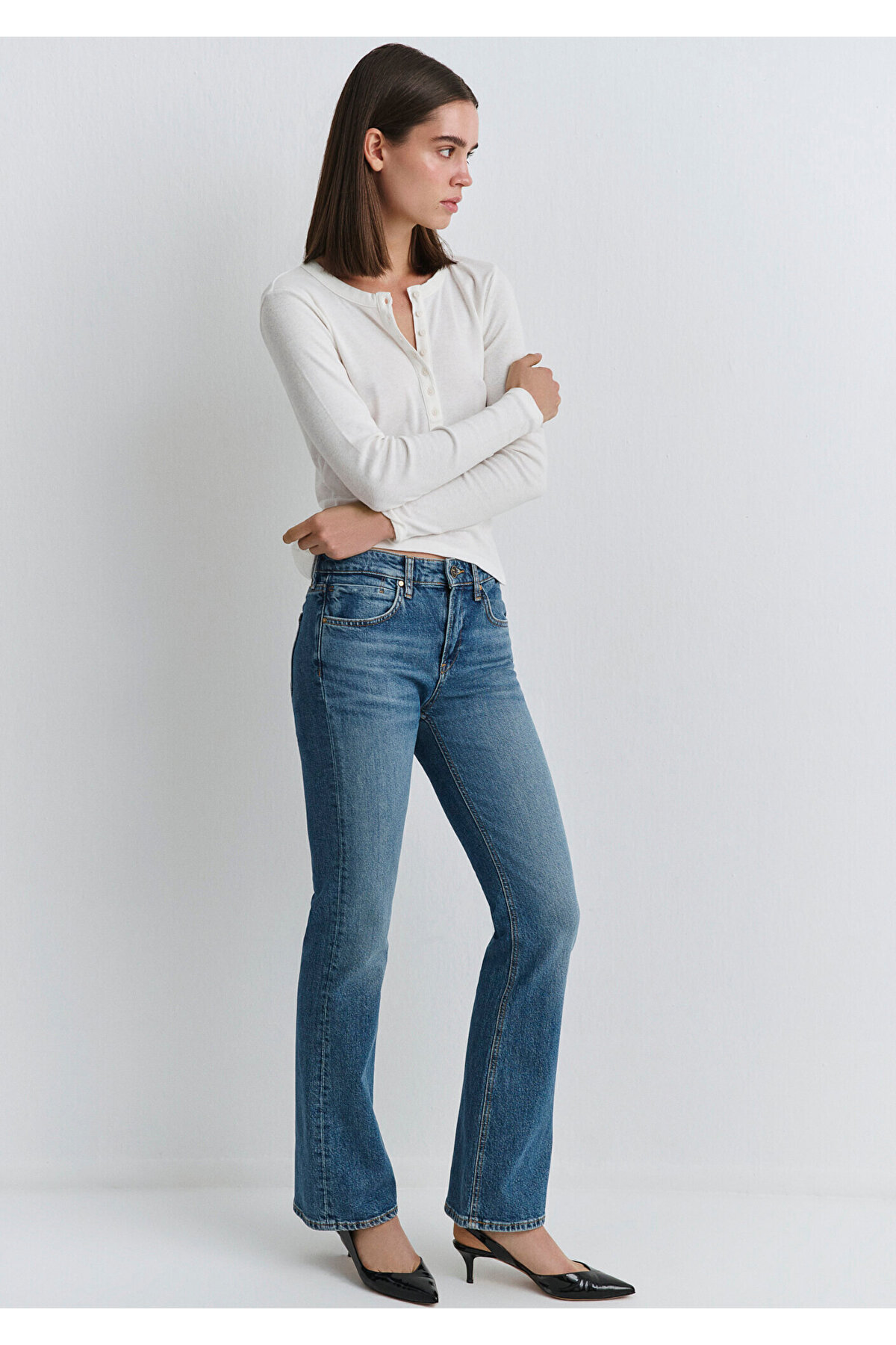 Mavi  Alina Iconic Puslu Indigo Mavisi Jean Pantolon 1012577-90538 - Görsel 3