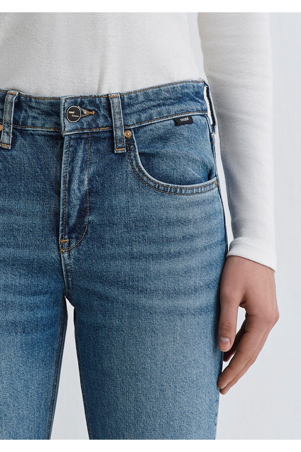 Mavi  Alina Iconic Puslu Indigo Mavisi Jean Pantolon 1012577-90538 - Görsel 8