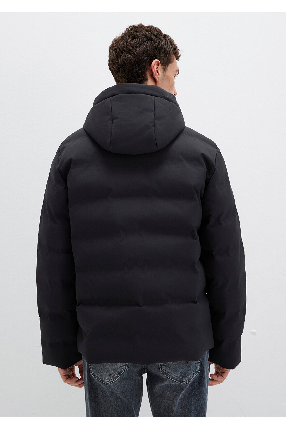 Mavi  Kapüşonlu Siyah Şişme Mont 0110652-71379 - Görsel 5