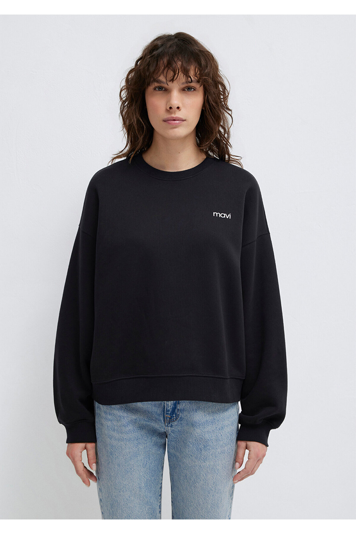 Mavi  Logo Baskılı Siyah Sweatshirt 1S10490-900 - Görsel 4