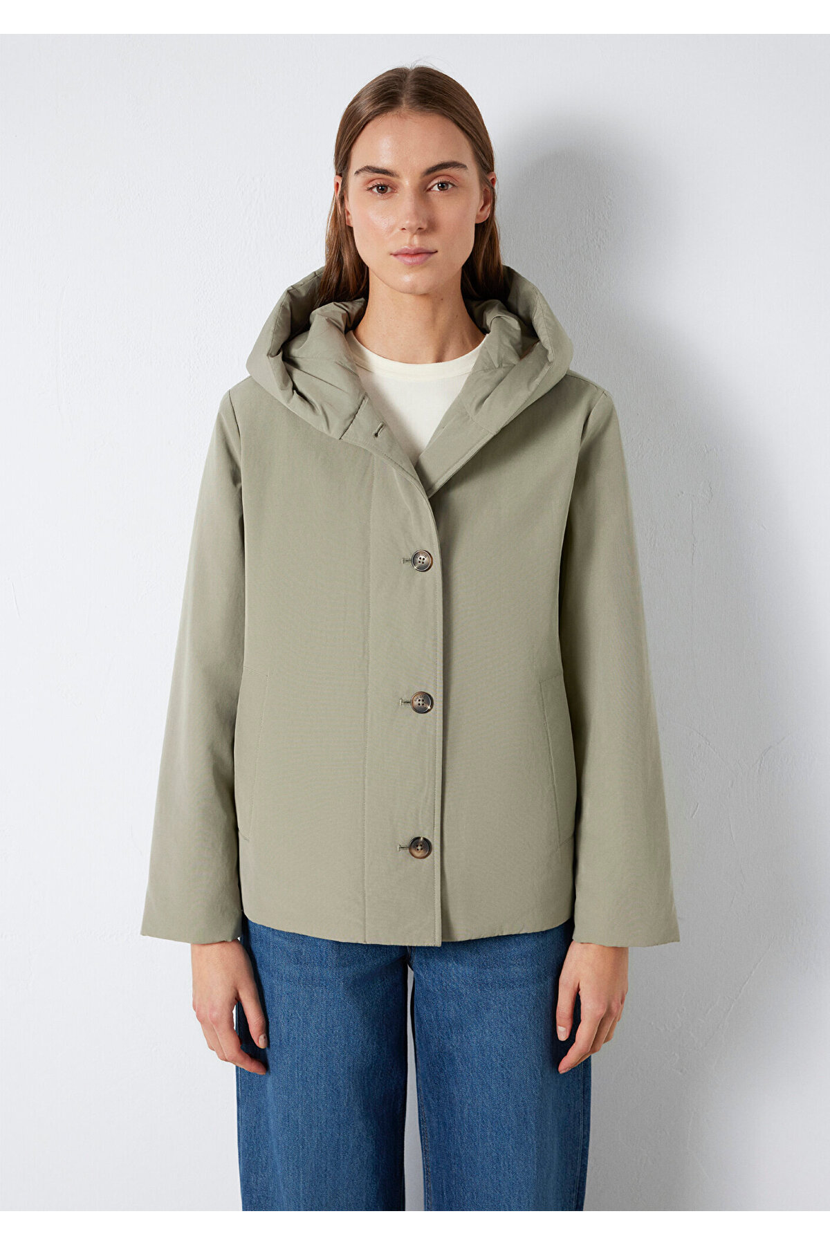 Mavi  Kapüşonlu Yeşil Mont 1110814-71818 - Görsel 6