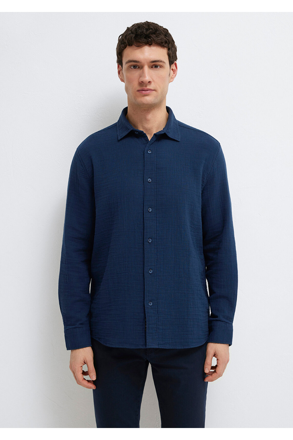 Mavi  Lacivert Gömlek Regular Fit / Normal Kesim 0211518-80872 - Görsel 4