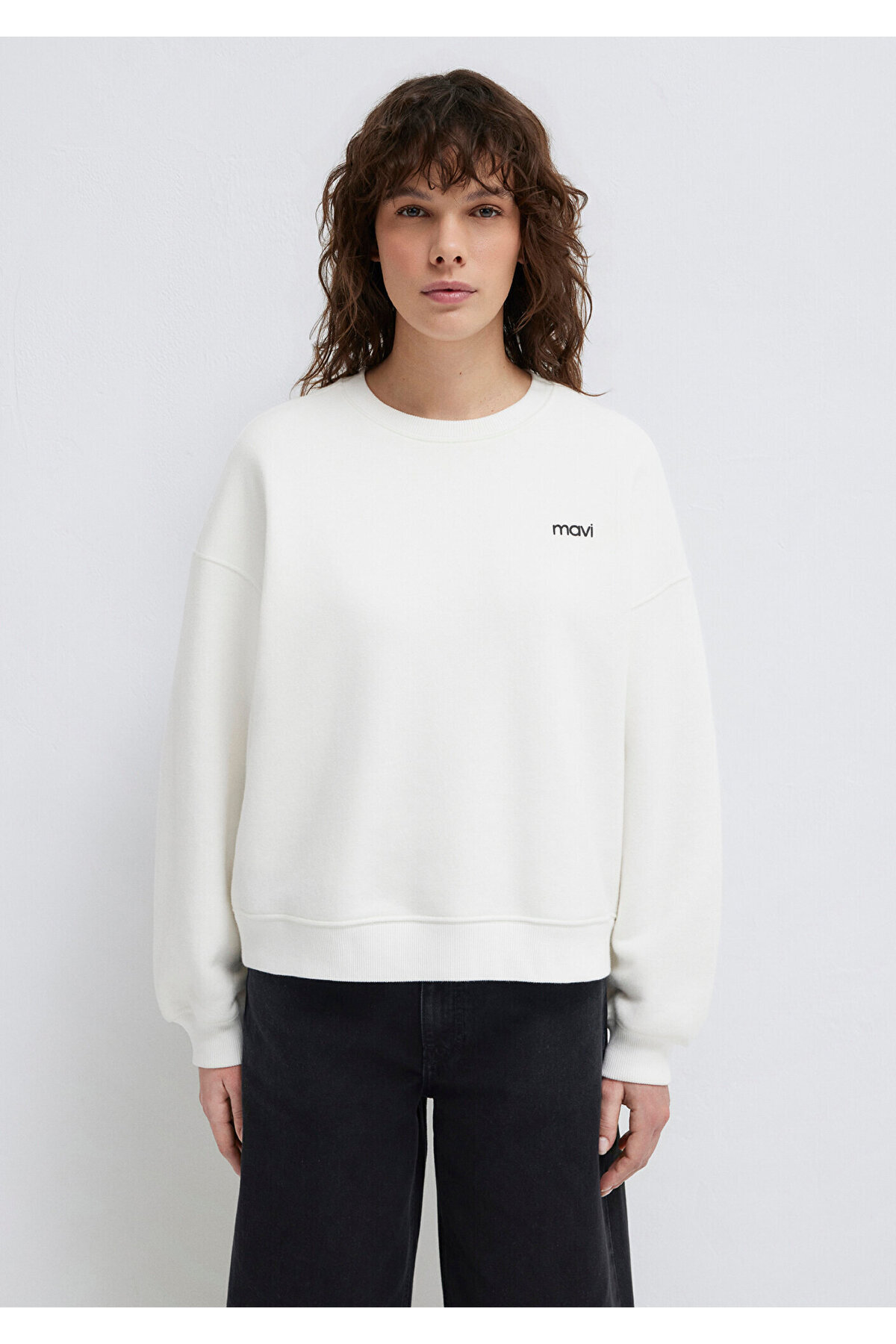 Mavi  Logo Baskılı Ekru Sweatshirt 1S10490-70057 - Görsel 4