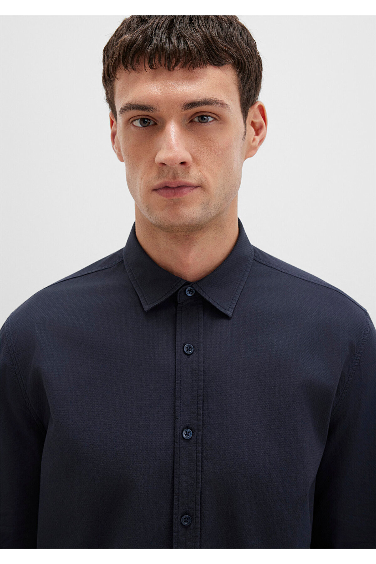 Mavi  Lacivert Gömlek Slim Fit / Dar Kesim 0211673-70489 - Görsel 6