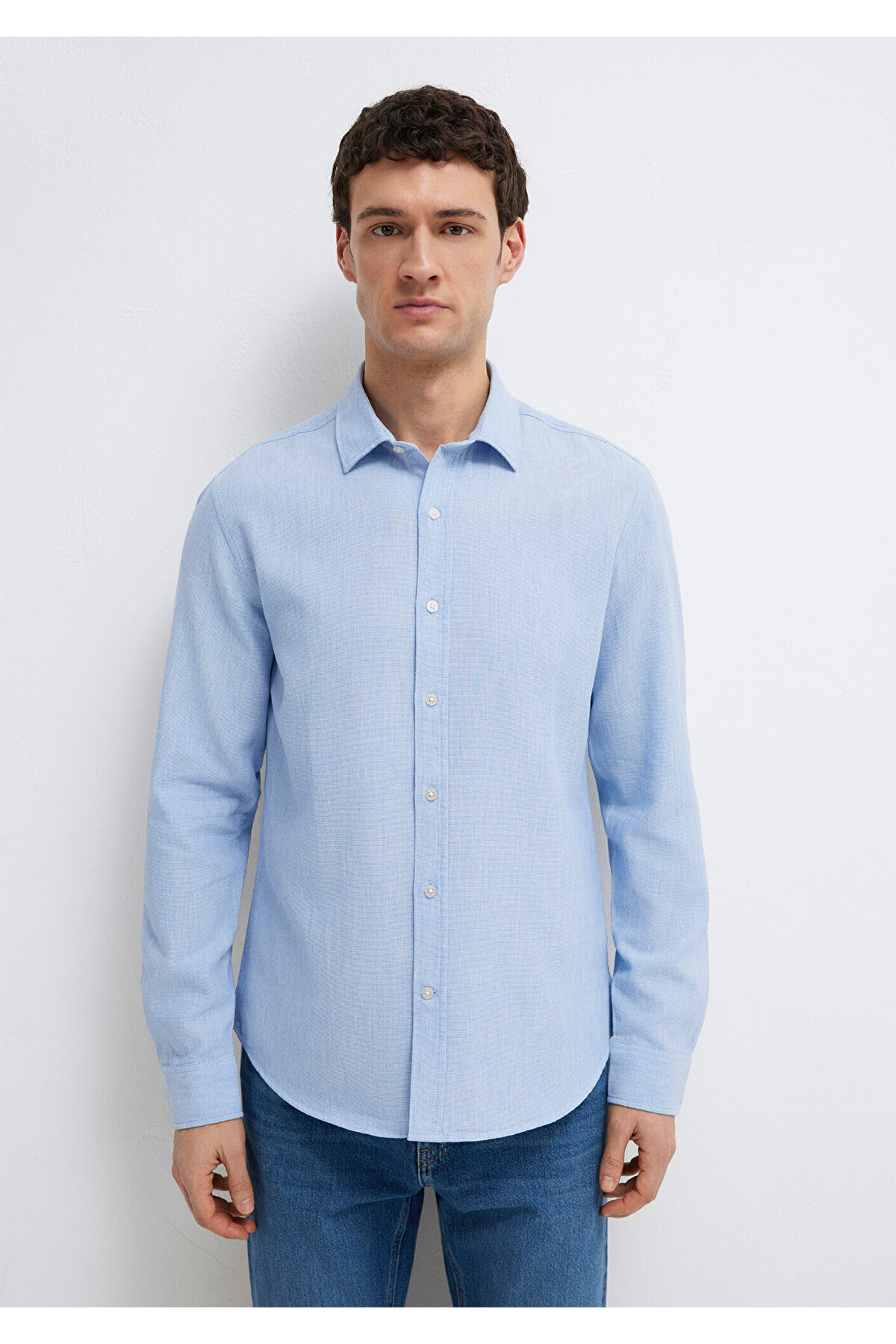 Mavi  Gömlek Slim Fit / Dar Kesim 0211656-88654 - Görsel 4