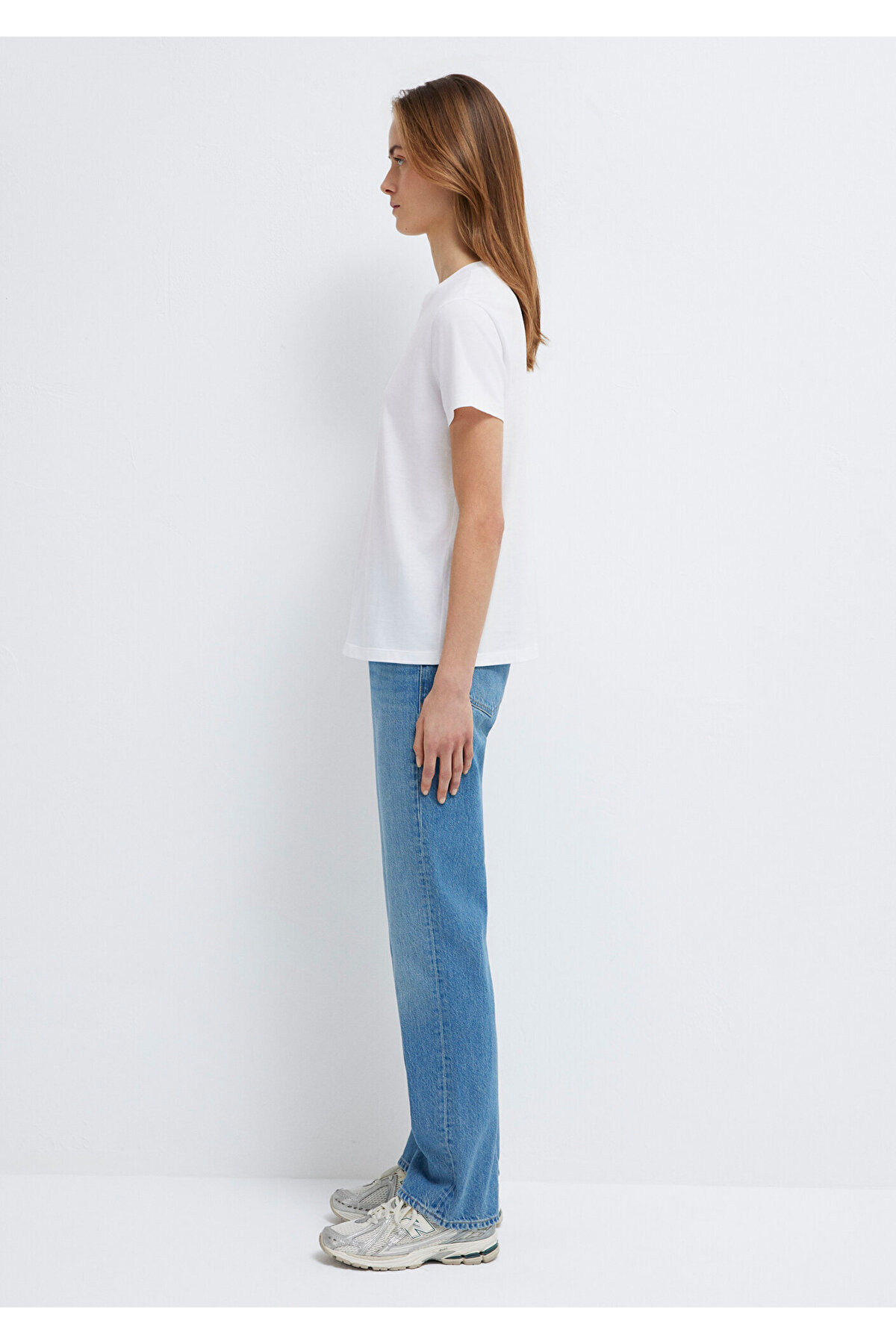 Mavi  Kırmızı Miav Baskılı Beyaz Tişört Regular Fit / Normal Kesim 1610622-86417 - Görsel 5