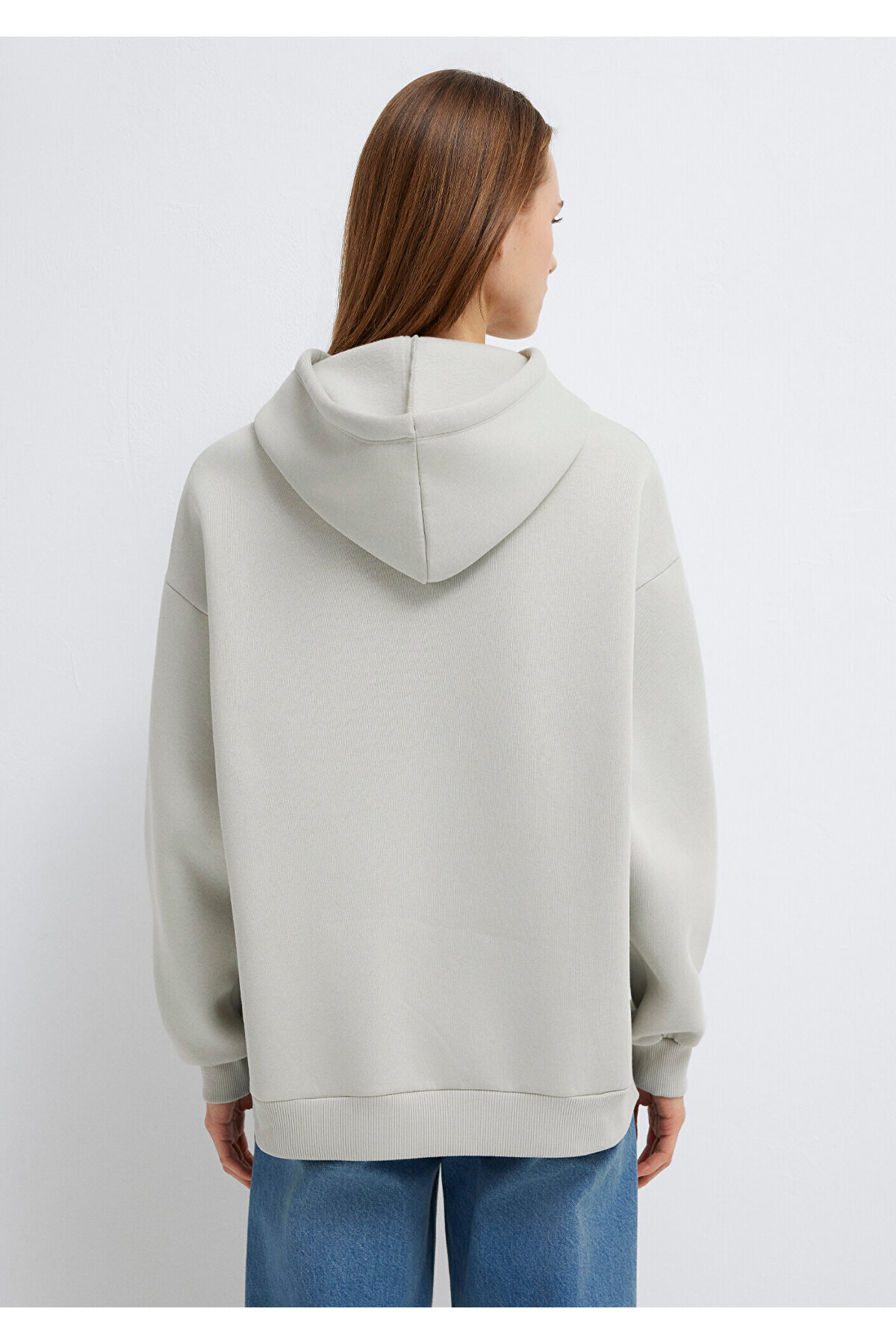 Mavi  Logo Baskılı Kapüşonlu Gri Sweatshirt 1600361-34322 - Görsel 6