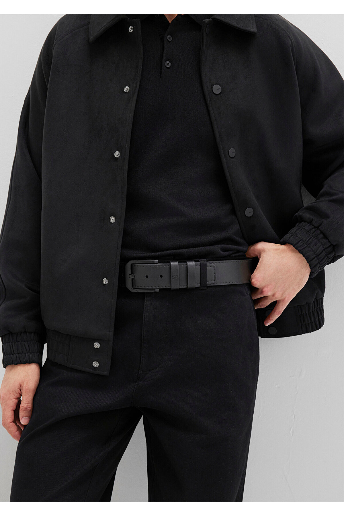 Mavi  Siyah Suni Deri Kemer 0911653-900 - Görsel 3