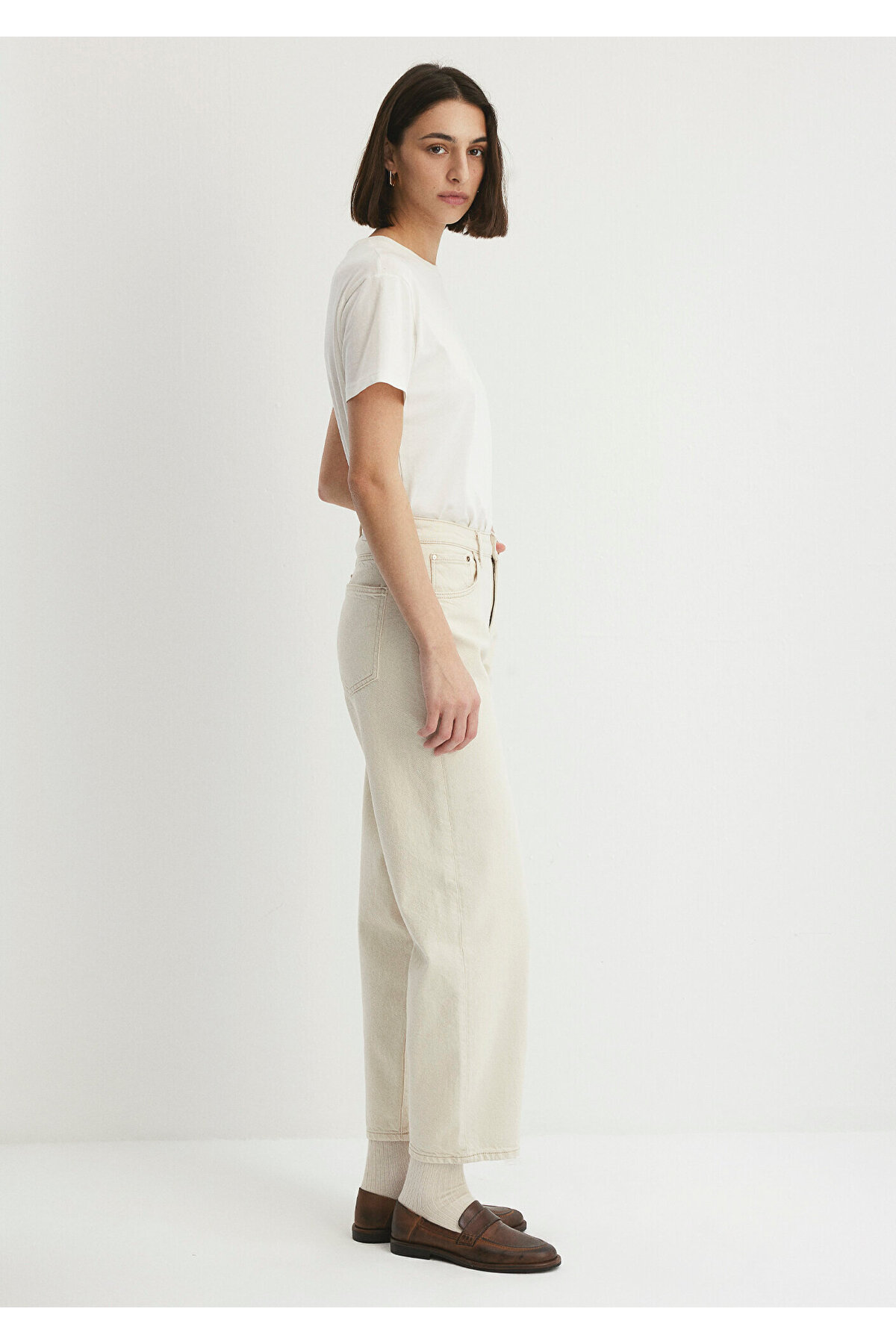 Mavi  Leila Premium Krem Jean Pantolon 1010600-87058 - Görsel 6