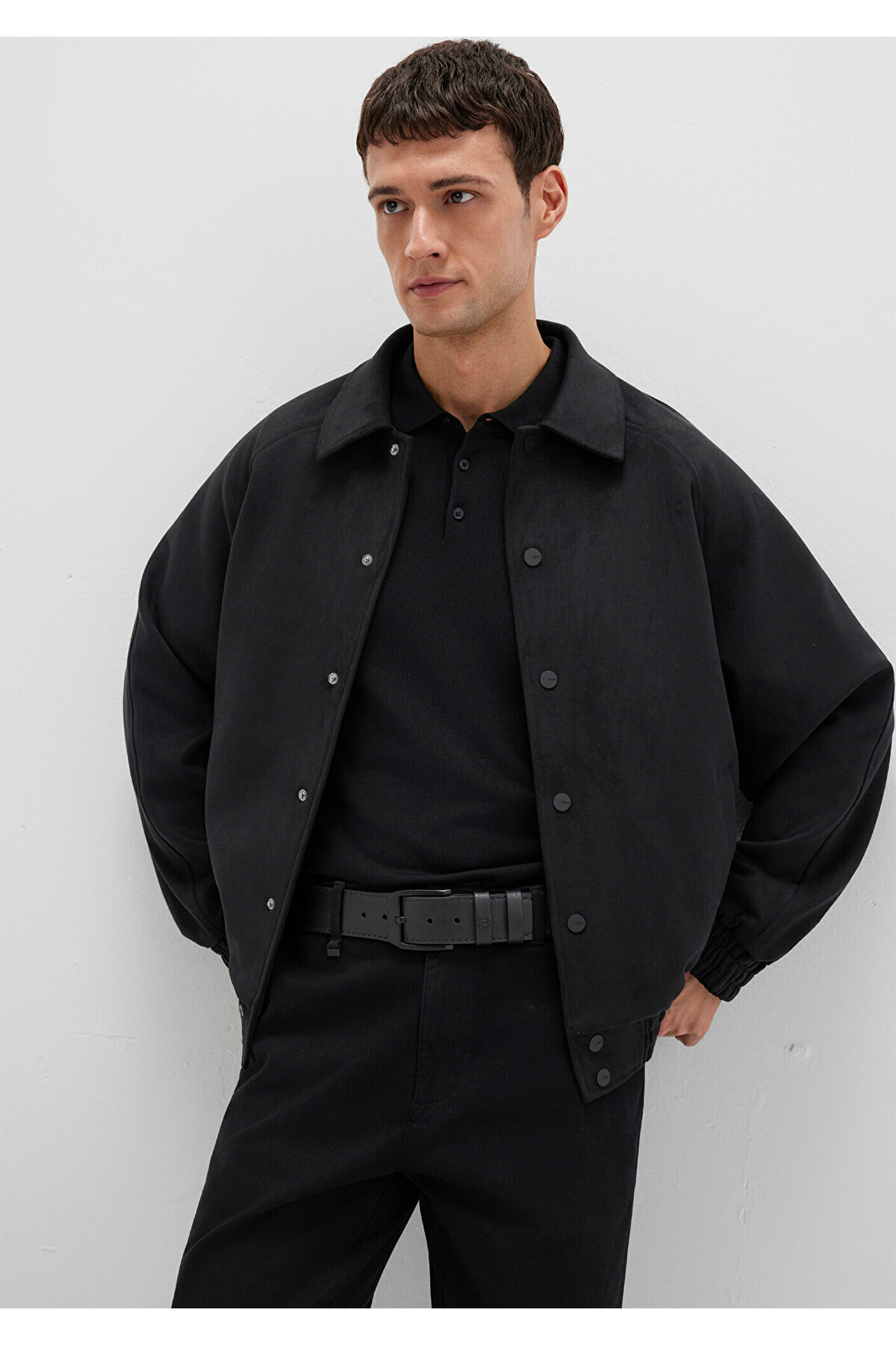 Mavi  Siyah Suni Deri Kemer 0911653-900 - Görsel 2