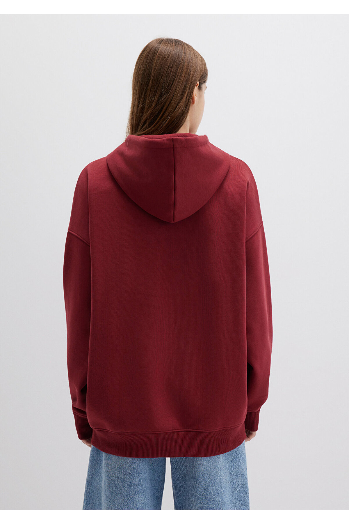 Mavi  Kapüşonlu Fermuarlı Bordo Sweatshirt 1610221-85493 - Görsel 4