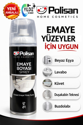 Polisan Emaye Beyaz Sprey Boya 400 ml | Beyaz Eşya, Lavabo, Küvet ve Duşakabi...